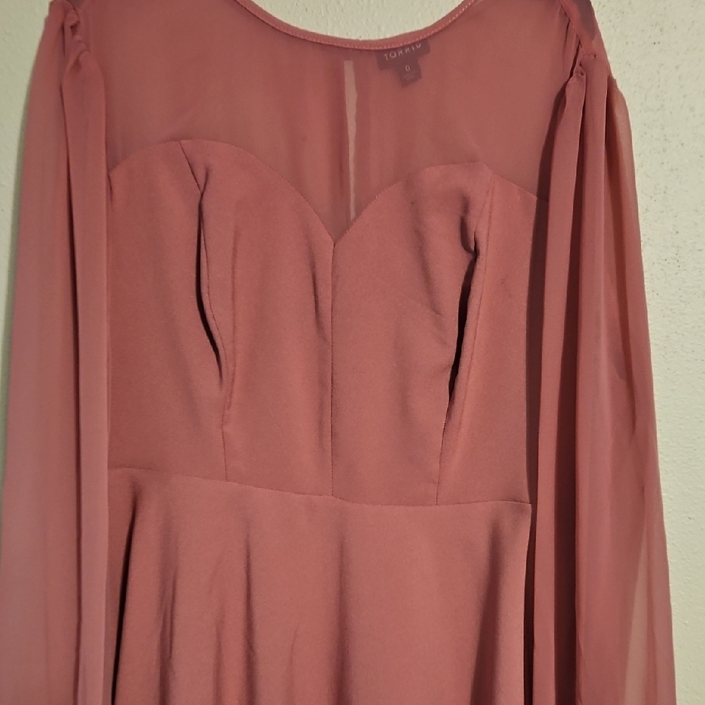 Torrid Peplum Mesh Crepe Inset Top